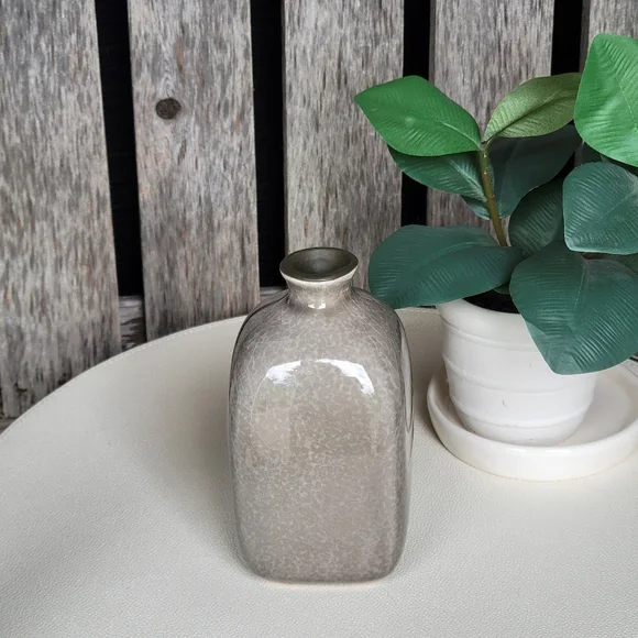 47th & Main ceramic crackle taupe bud vase - Picture 2 of 7